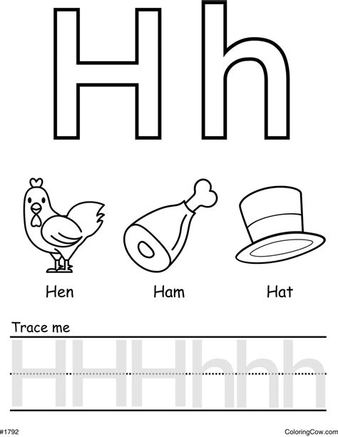 Letter H Coloring Pages For Preschoolers