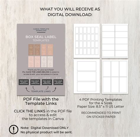 Box Label Template Editable Canva, Mailer Box Seal Label Stickers ...