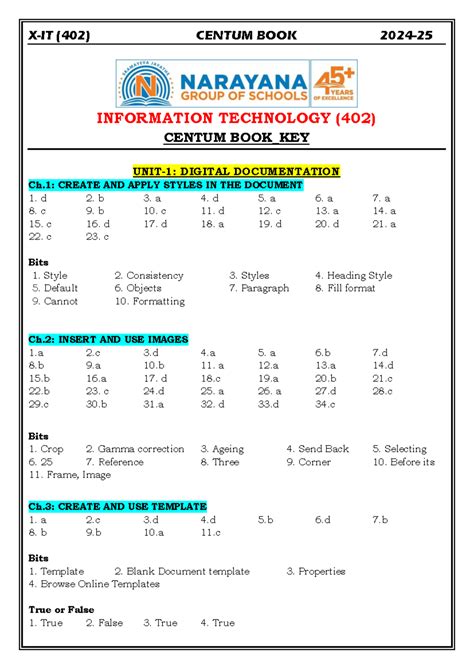 X-IT Centum-KEY WITH ALL Units (Objective & Descriptive) (2024-25 ...