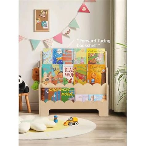 Tohiasen Kids Bookshelf Wooden 3-Tier, Scalloped India | Ubuy