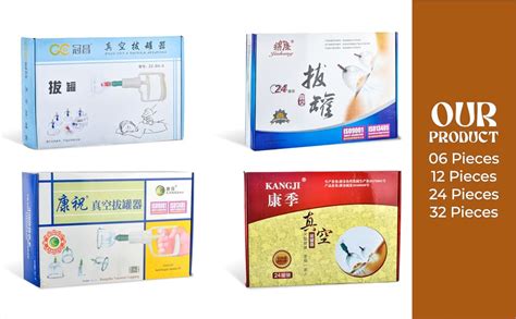 Lipsa Cupping Therapy 24 Cups Sets, Hijama Cupping Vacuum Suction Cups ...