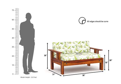 Buy Jako 2 Seater Wooden Sofa (Honey Finish) Online in India | UrbanWood