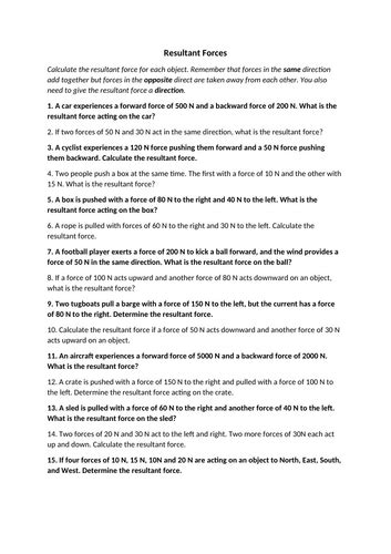 Image result for Free Science Lessons Resultant Force