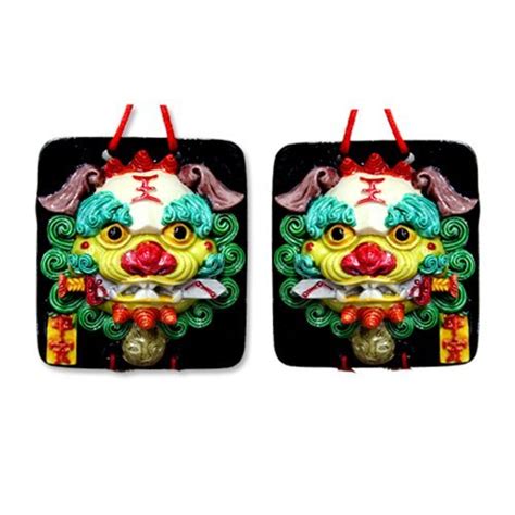 7ocean Feng Shui Fu-Dogs Pair Hanging Showpiece (Multi Color),(7 * 6.5 ...