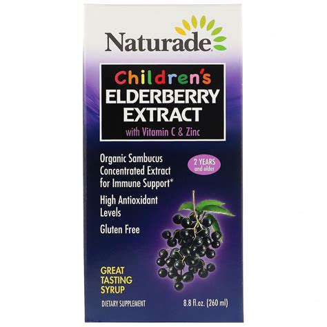 Naturade, Children's Elderberry Extract Syrup with Vitamin C & Zinc, 2 ...