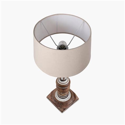 Buy HOMESAKE Contemporary Decor Brown Textured Wooden Table Lamp from ...