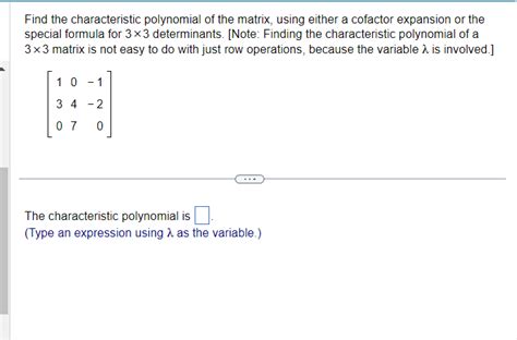Image result for Characterisitc Polynomial Matrix