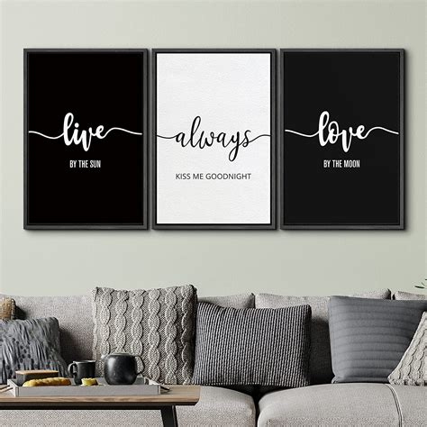 PixonSign Framed Wall Art Print Set Keep Smiling Word Art Inspirational ...