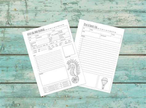 Buy Dive Log Book Pages Free Travel Journal Page Online in India - Etsy