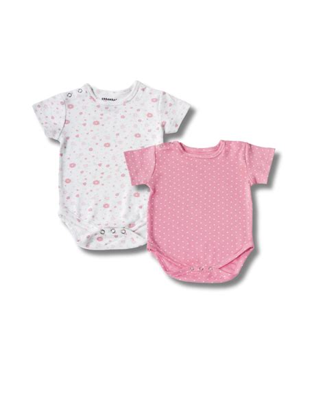 2 Pack 100% Cotton Onesies/Bodysuit for Infants - Pink Polka Dots ...