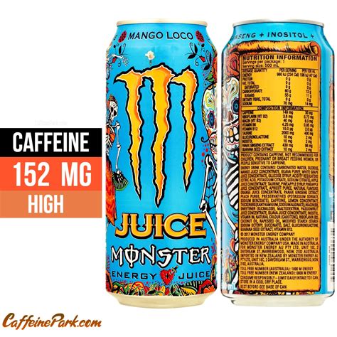 Monster Mango Loco Caffeine Content: How Much in 16 fl oz?