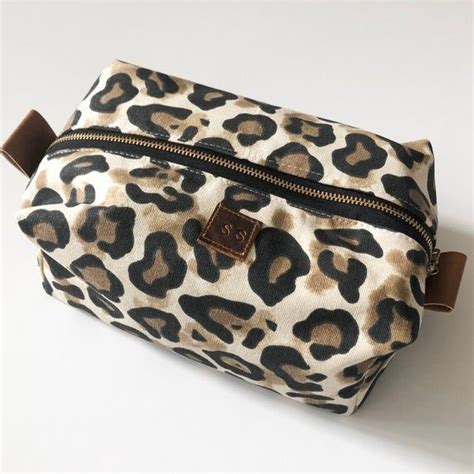 leopard print makeup bag