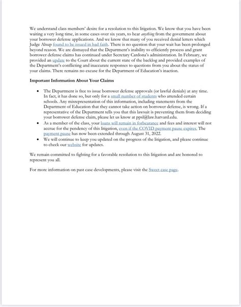 APRIL 8 UPDATE, Sweet v Cardona : r/BorrowerDefense