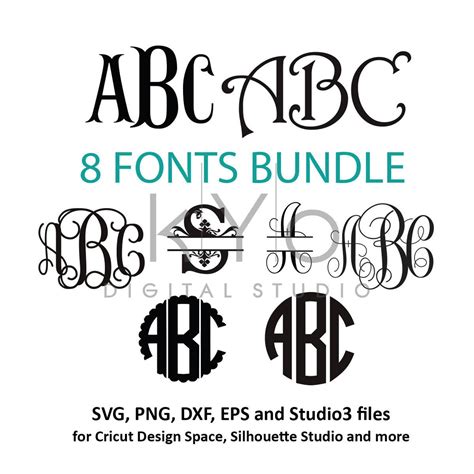 Monogram Fonts For Cricut Free Cricut Design Space Comes With A Few ...