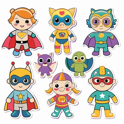 Characters de super-héros de dessins animés avec des dessins et des ...