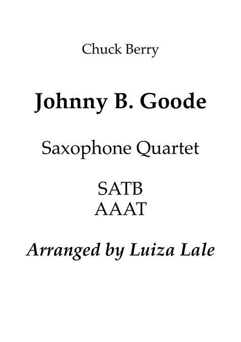 Johnny B. Goode (arr. Luiza Lale) by Chuck Berry Sheet Music for ...
