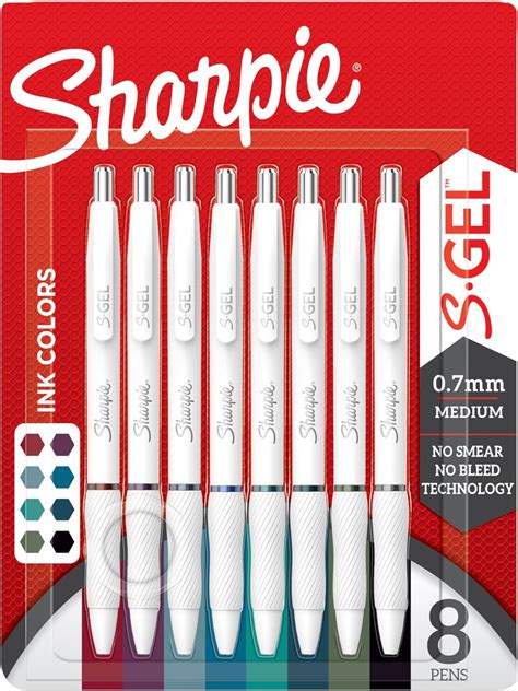Sharpie S-Gel Pens, Fashion Barrel Gel Pens, Pearl White Body, Medium ...