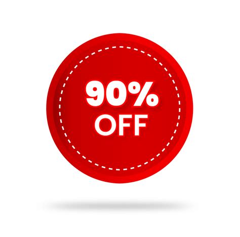 90 percent discount sticker price tag design. product emblem with ...