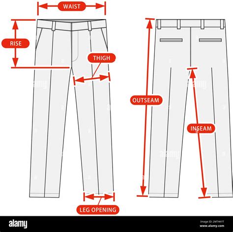 Clothing size chart vector illustration ( Suit pants | Suit trousers ...