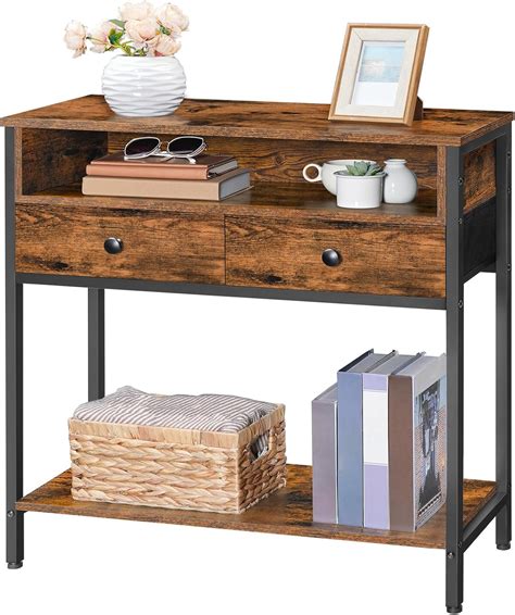 Amazon.com: HOOBRO 31.5" Rustic Entryway Table with Storage, Narrow ...