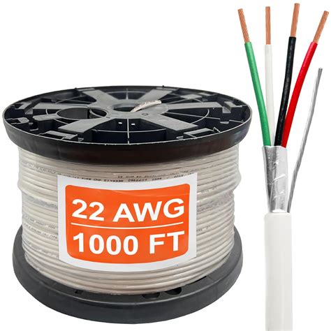 22 Gauge Wire (22 AWG) – 4 Conductor Stranded Copper Shielded Cable ...