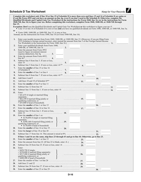 Irs Form Schedule D Capital Gains And Losses