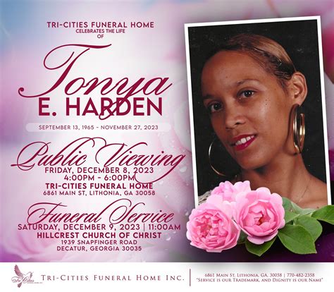 Tonya Elizabeth Pollard Harden Obituary in Lithonia at Tri-Cities ...