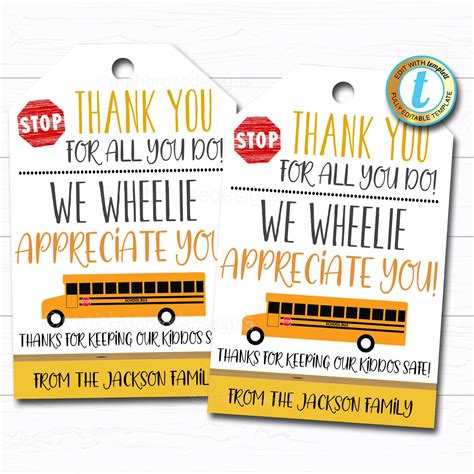 Free Printable Bus Driver Appreciation Cards - Printable Word Searches