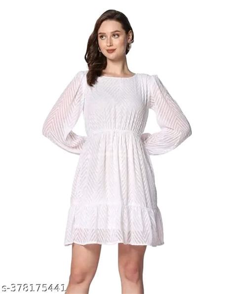 Attractive Georgette Zig Zag Midi Dresses - Aseztak