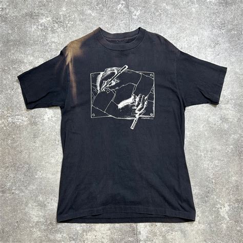 80's 90's 80s 90s M.C. Escher drawing hand Tシャツ エッシャー 描く手 ヴィンテージ ...