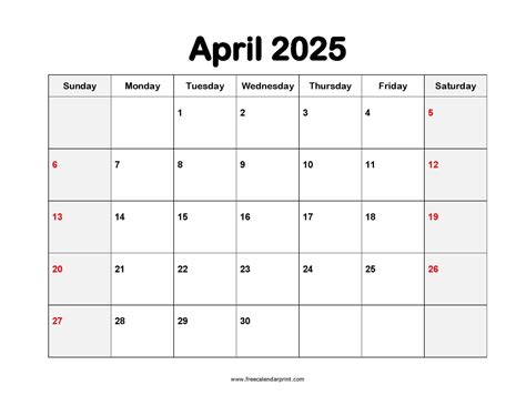 April 2026 Calendar Printable PDF Blank Free Templates