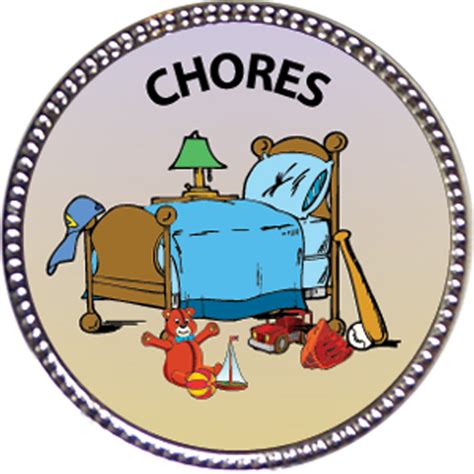 Buy Keepsake Awards Chores Award, 1 inch Dia Silver Pin Around The Home ...