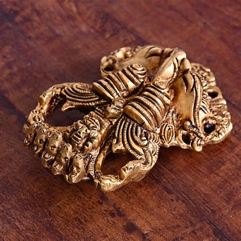 BRASS SUPERFINE YALI FACE WALL HANGING (4") – Vedansh Craft