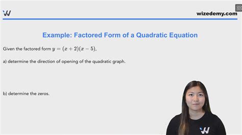 Factored Form Quadratic Equation