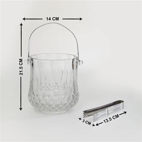Buy Wine Essentials Glass Ice Bucket With Tong-1 L from Home Centre at ...