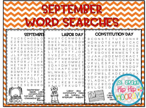 September Word Search Printable Free