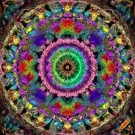 Mandala with full spectrum of colors and hidden symbols on Craiyon