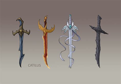 ArtStation - The Elemental Blades, Four Legendary Swords!