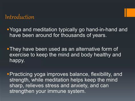 Importance of yoga and meditation | PPTX