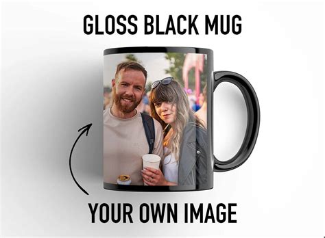 Photo Black Mug 320ml – Personalized Photo & Message Mug | KraftedKey