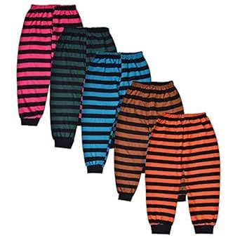 Buy Aster Unisex Multicolour Striped Cotton Night Pants for Kids/Boys ...