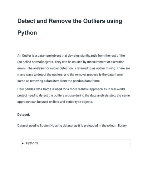 Explain about Outlier detection and elimination - Detect and Remove the ...