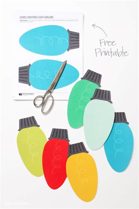 Free Printable Christmas Lights Garland