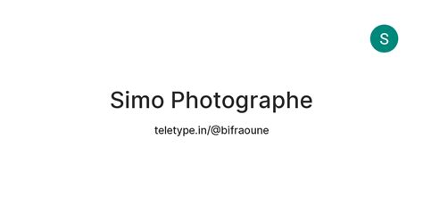 Simo Photographe — Teletype