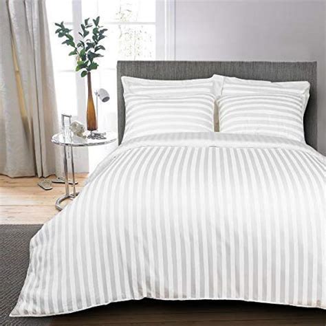 DECOR2ADMIRE 300TC Pure Cotton Plain Stripe King Size Double Bedsheet ...