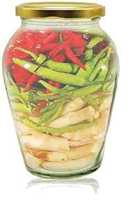 DEXOLA Glass Jars for Kitchen Storage 1kg - Pickle Spice Cookie Snack ...