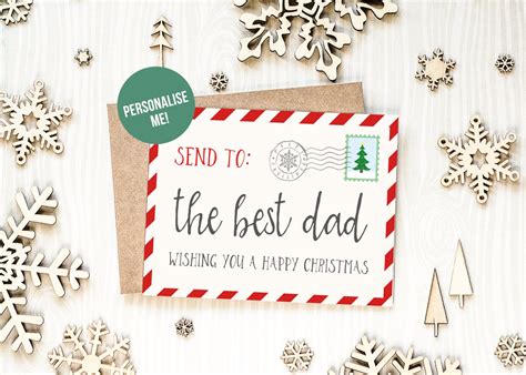 Christmas Card for Dad Santa Post Card Best Dad Christmas - Etsy UK