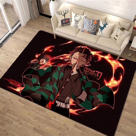 Amazon.com: Demon Slayer Bedroom Living Room Big Size Area Rugs Home ...