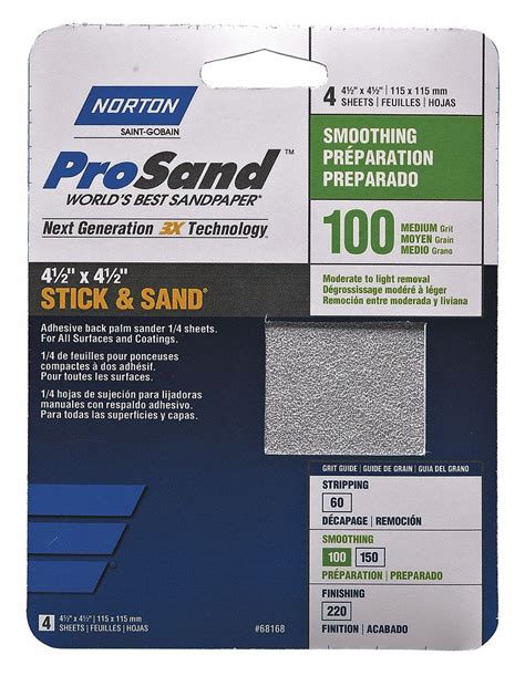 NORTON, 9 in W x 11 in L, Aluminum Oxide, Sandpaper Sheet - 45MY86 ...