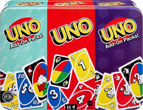 Mattel Games UNO Core & UNO Add-on Packs Tin